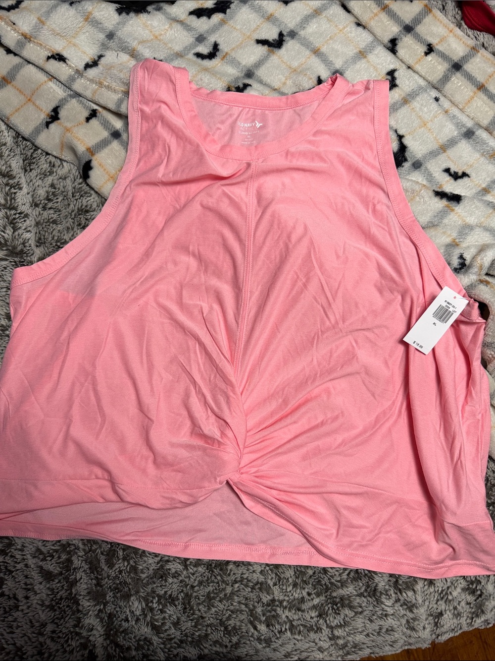 Old Navy Light Pink Twist-Front Muscle Tee
